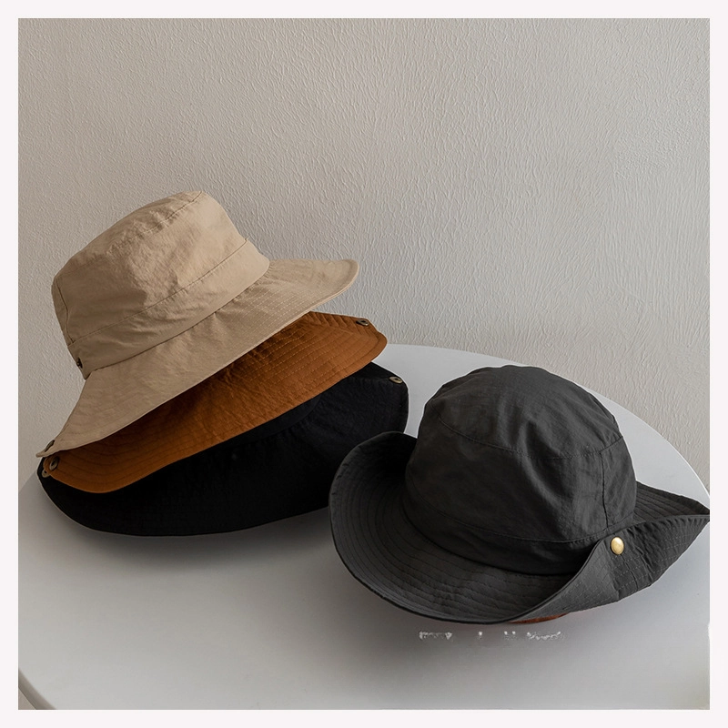 Wholesale Cotton Children's Western Denim Style Solid Color Fisherman Hat