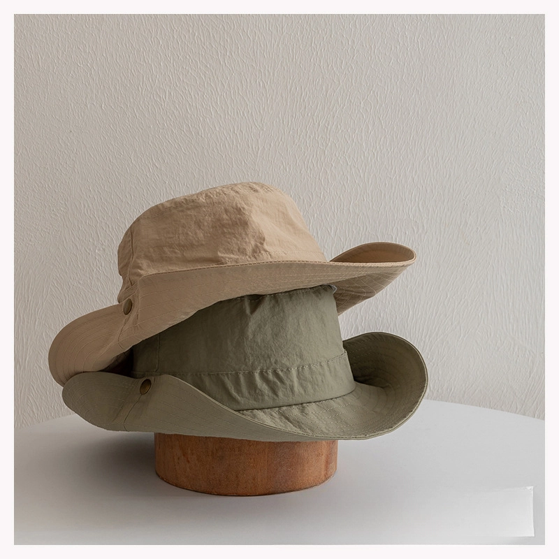 Wholesale Cotton Children's Western Denim Style Solid Color Fisherman Hat
