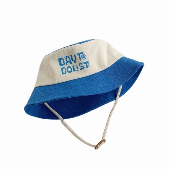 Wholesale Cotton Colorblock Alphabet Printing Kids Bucket Hat