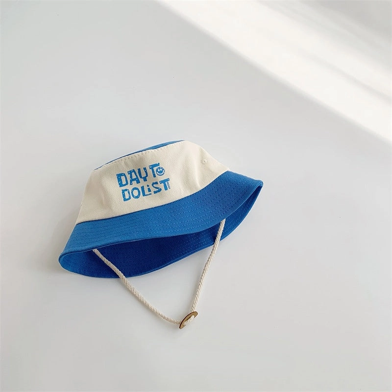 Wholesale Cotton Colorblock Alphabet Printing Kids Bucket Hat