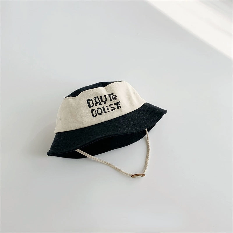 Wholesale Cotton Colorblock Alphabet Printing Kids Bucket Hat