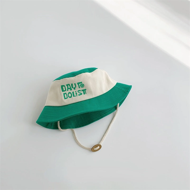 Wholesale Cotton Colorblock Alphabet Printing Kids Bucket Hat