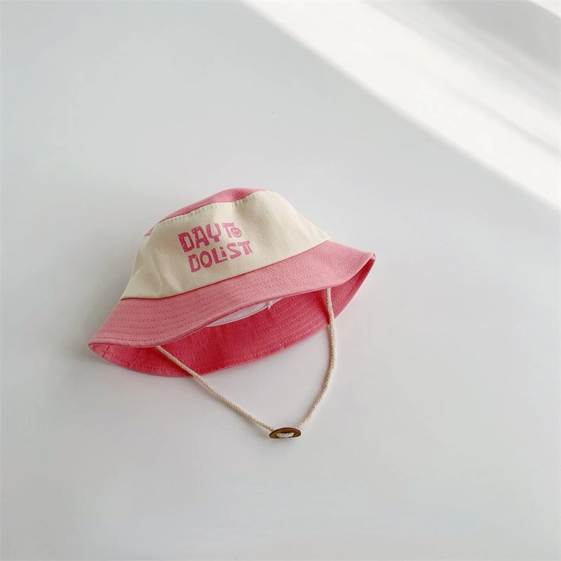 Wholesale Cotton Colorblock Alphabet Printing Kids Bucket Hat