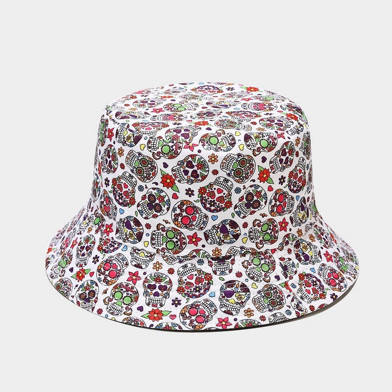 Wholesale Cotton Colorful Calavera Skull Bucket Hat