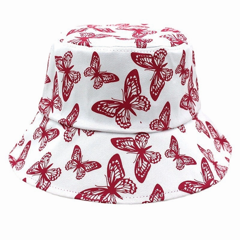 Wholesale Cotton Cute Butterfly Printed Fisherman Hats