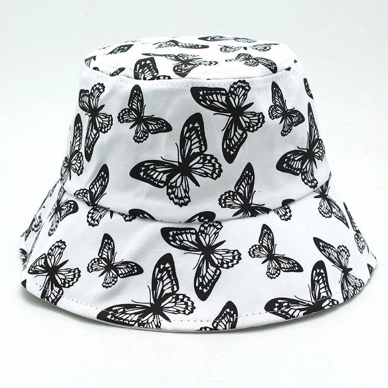 Wholesale Cotton Cute Butterfly Printed Fisherman Hats
