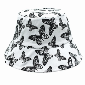 Wholesale Cotton Cute Butterfly Printed Fisherman Hats