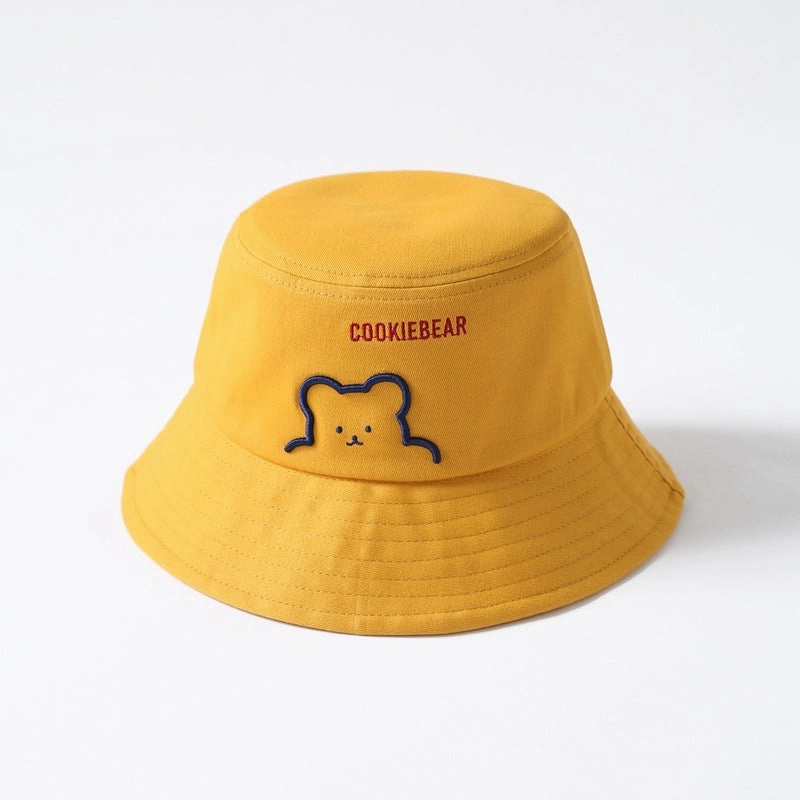 Wholesale Cotton Cute Embroidered Bear Bucket Hat