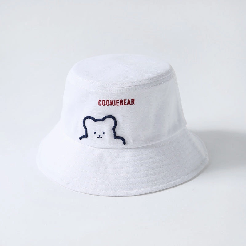 Wholesale Cotton Cute Embroidered Bear Bucket Hat