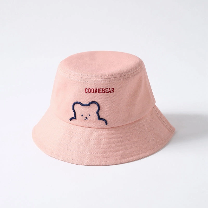 Wholesale Cotton Cute Embroidered Bear Bucket Hat