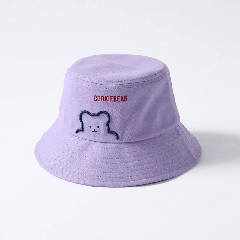 Wholesale Cotton Cute Embroidered Bear Bucket Hat