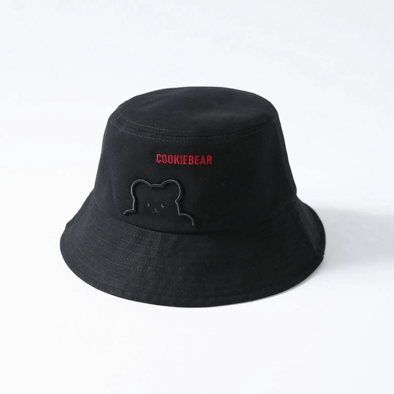 Wholesale Cotton Cute Embroidered Bear Bucket Hat