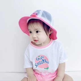 Wholesale Cotton Cute Shark Breathable Mesh Kids Bucket Hat