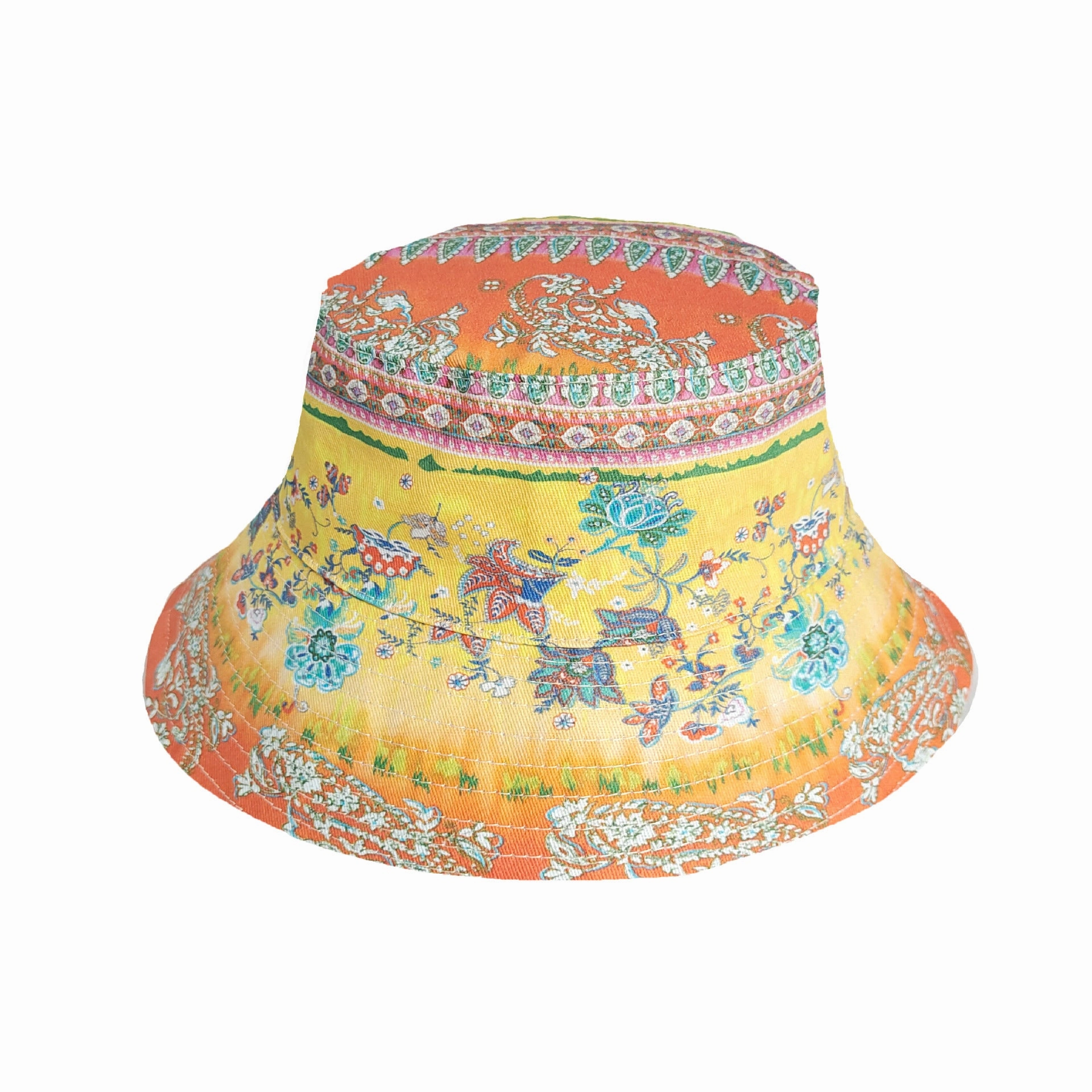 Wholesale Cotton Dunhuang Color Matching Chinese Style Bucket Hat