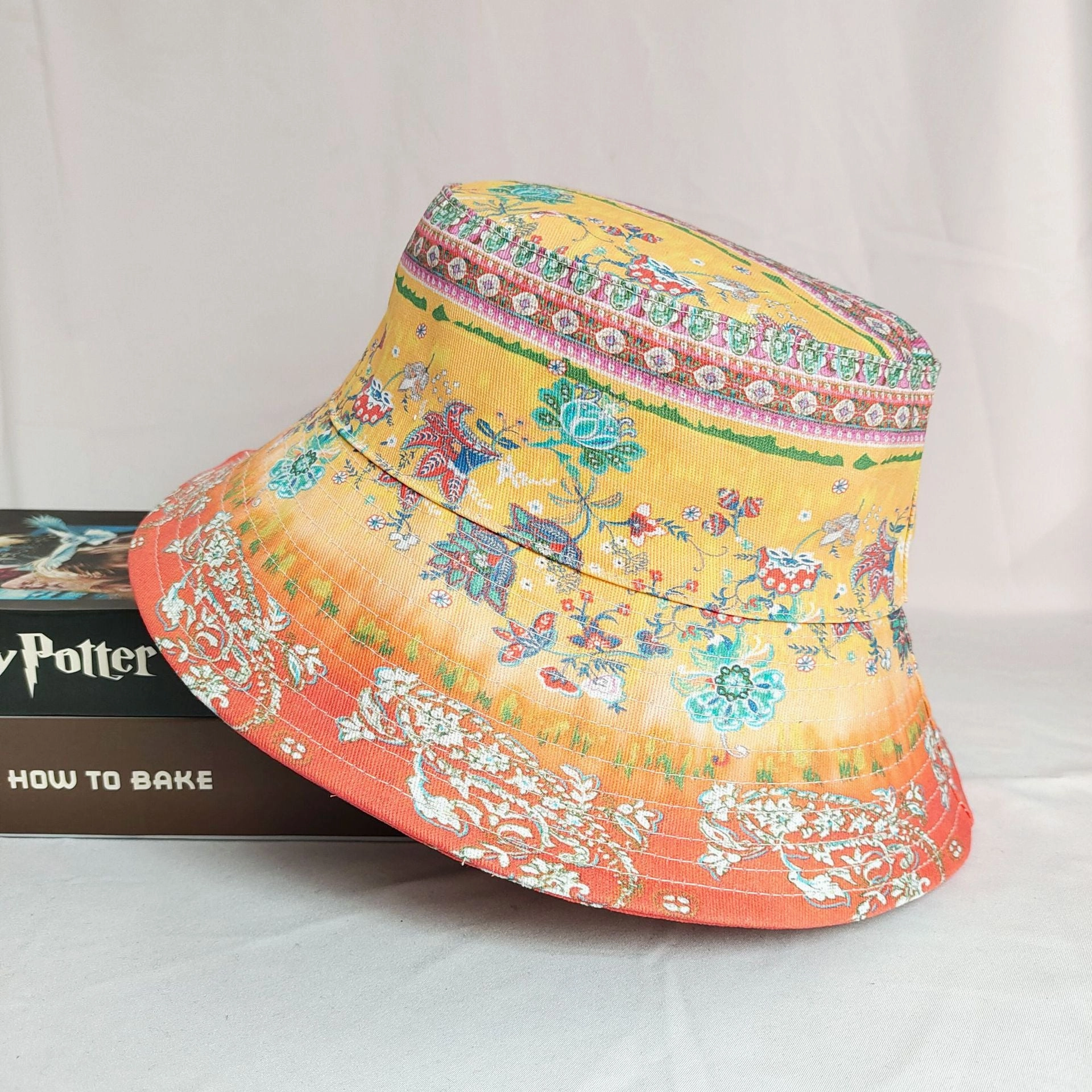 Wholesale Cotton Dunhuang Color Matching Chinese Style Bucket Hat