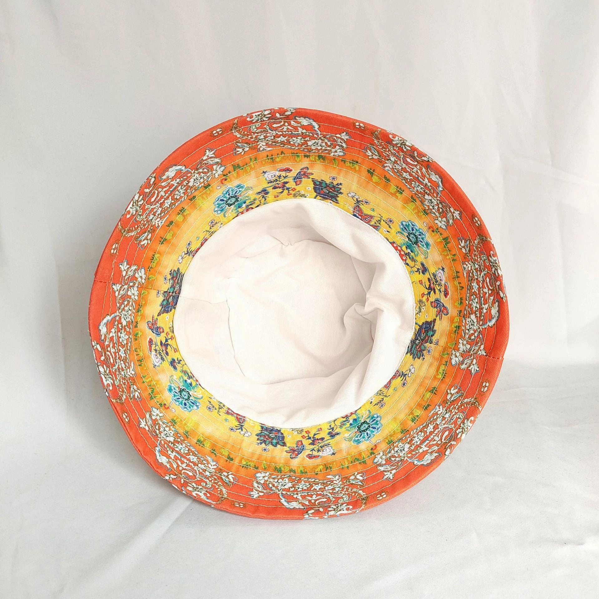 Wholesale Cotton Dunhuang Color Matching Chinese Style Bucket Hat