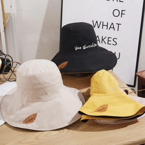 Wholesale Cotton Embroidery Big Edge Reversible Fisherman Hat