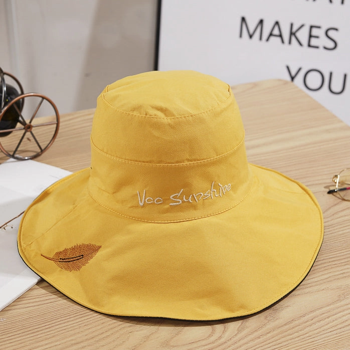 Wholesale Cotton Embroidery Big Edge Reversible Fisherman Hat