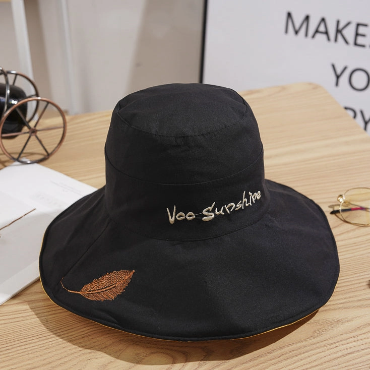 Wholesale Cotton Embroidery Big Edge Reversible Fisherman Hat