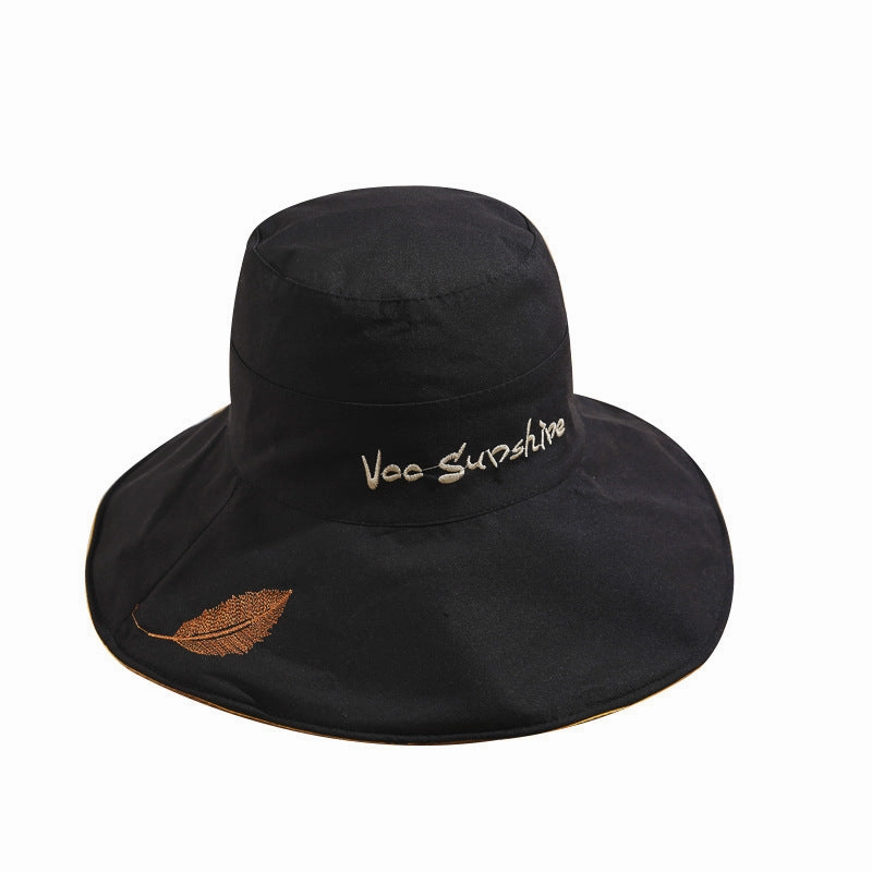 Wholesale Cotton Embroidery Big Edge Reversible Fisherman Hat