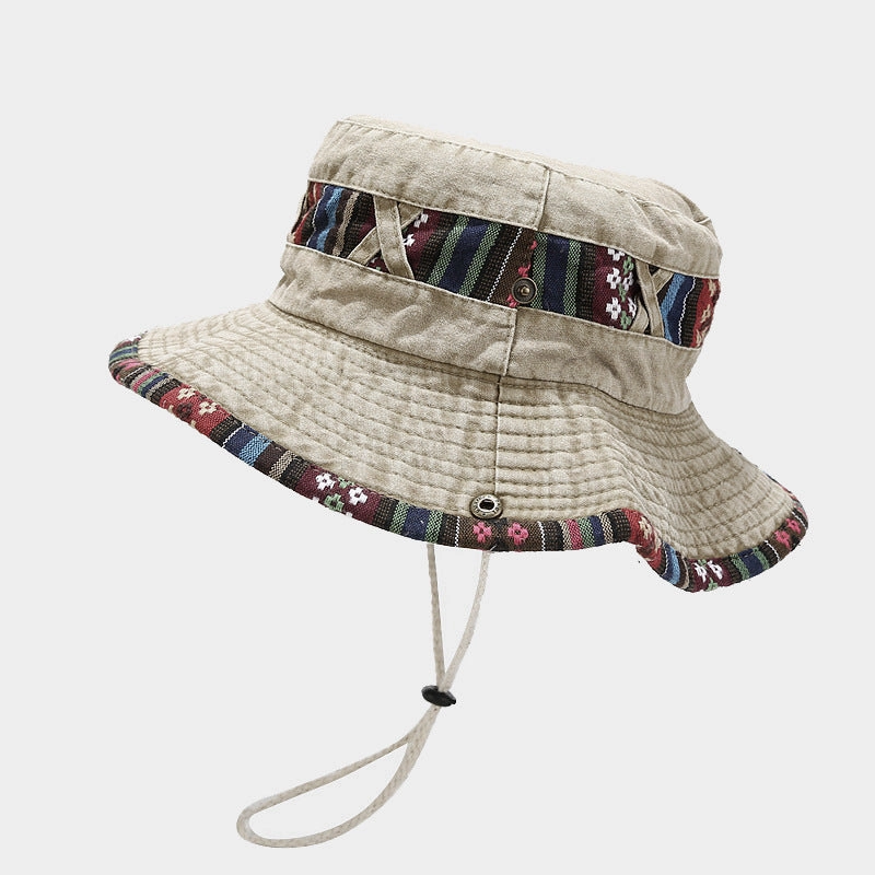 Wholesale Cotton Ethnic Feng Shui Washed Distressed Fisherman Hat