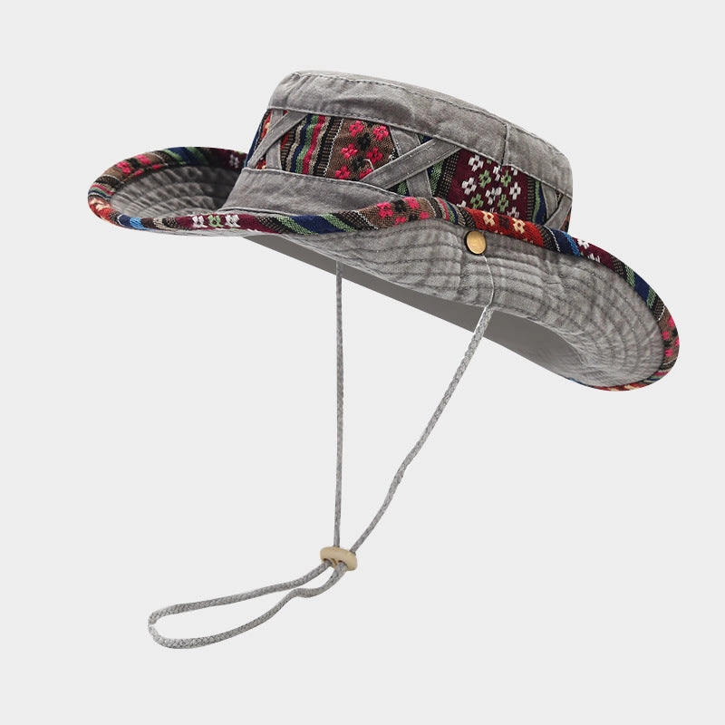 Wholesale Cotton Ethnic Feng Shui Washed Distressed Fisherman Hat