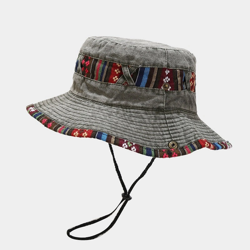 Wholesale Cotton Ethnic Feng Shui Washed Distressed Fisherman Hat