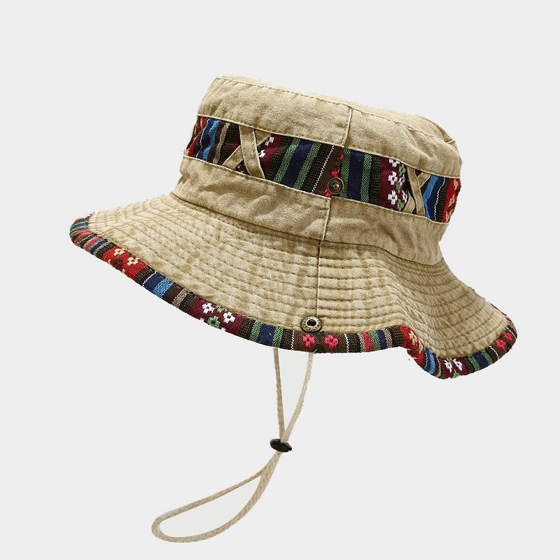 Wholesale Cotton Ethnic Feng Shui Washed Distressed Fisherman Hat