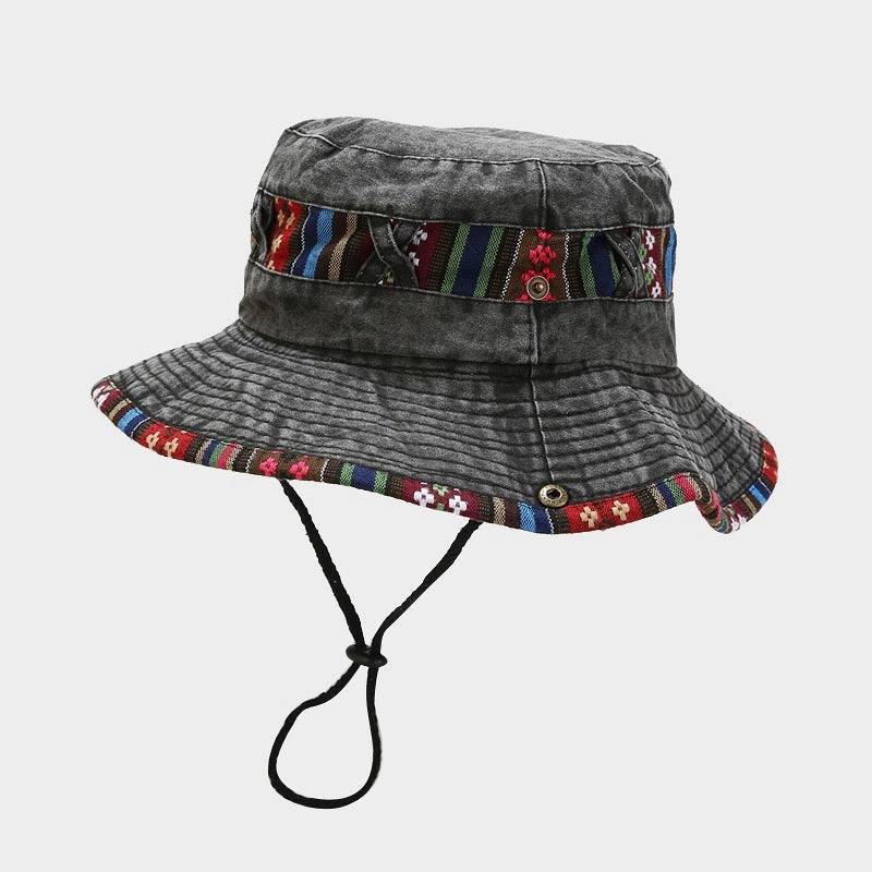 Wholesale Cotton Ethnic Feng Shui Washed Distressed Fisherman Hat