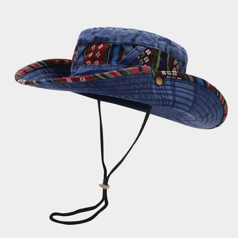 Wholesale Cotton Ethnic Feng Shui Washed Distressed Fisherman Hat