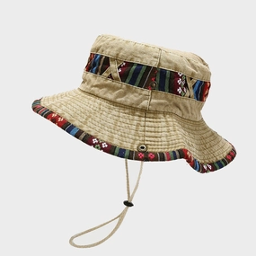 Wholesale Cotton Ethnic Feng Shui Washed Distressed Fisherman Hat