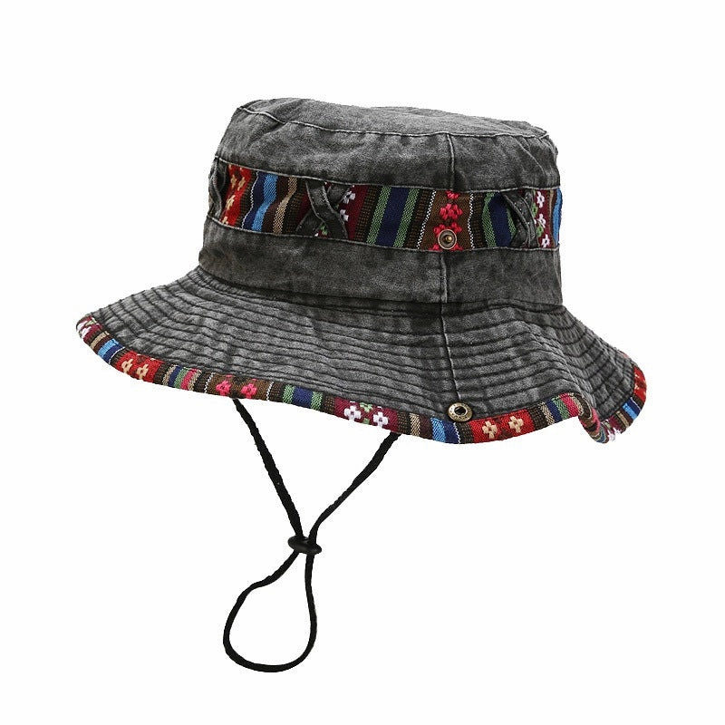 Wholesale Cotton Ethnic Feng Shui Washed Distressed Fisherman Hat