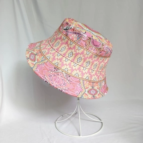 Wholesale Cotton Ethnic Style Floral Fisherman Hat