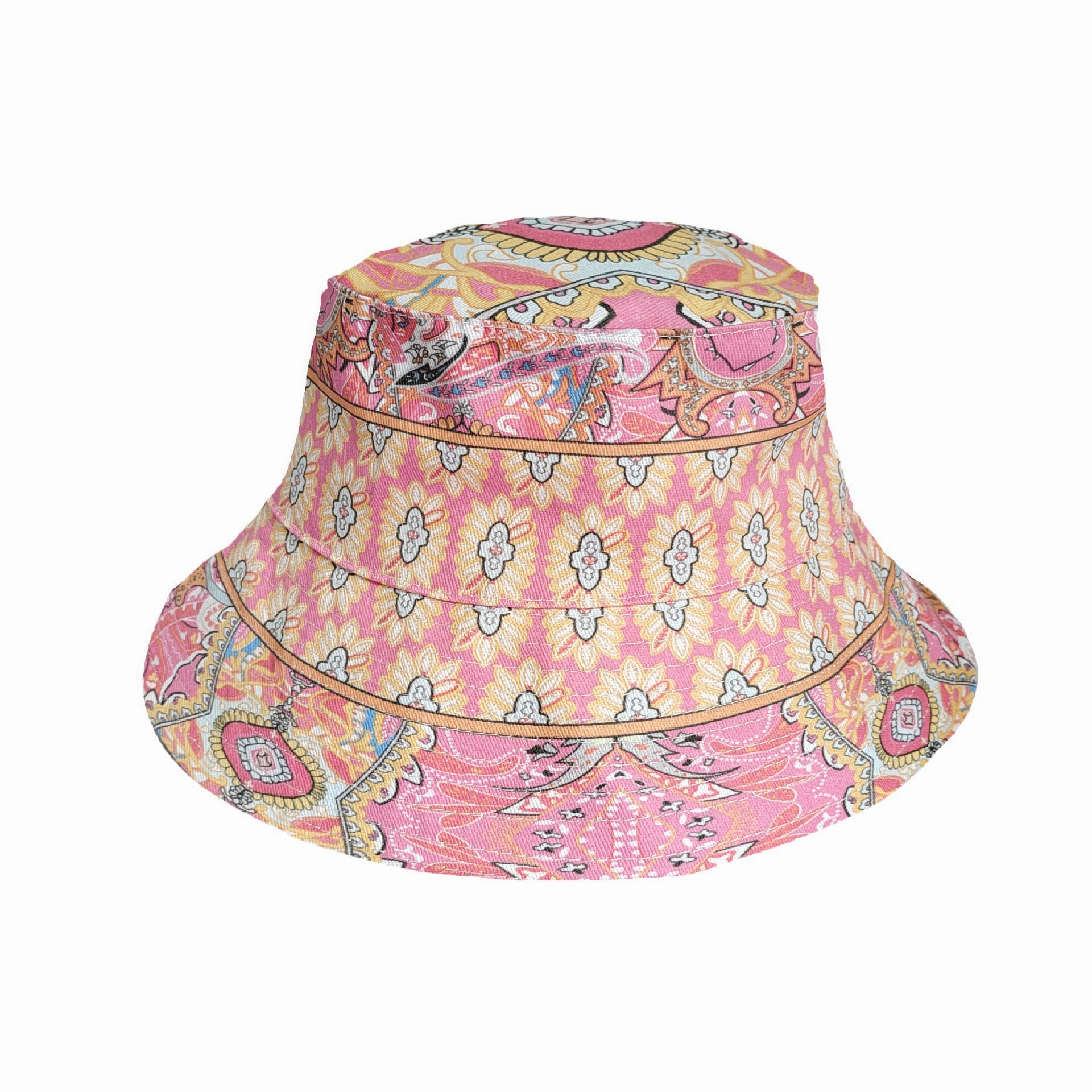 Wholesale Cotton Ethnic Style Floral Fisherman Hat