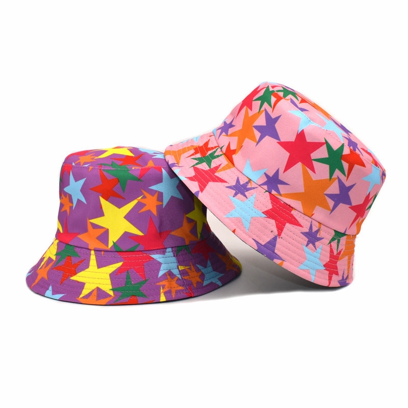 Wholesale Cotton Five-pointed Star Print Bucket Hat