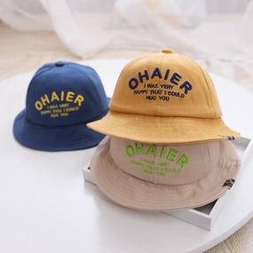 Wholesale Cotton Flat Top Kids Bucket Hat