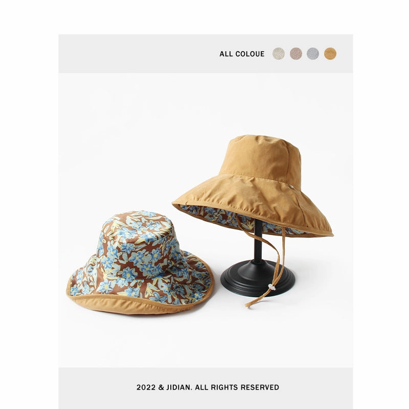 Wholesale Cotton Flower Reversible Bucket Hat
