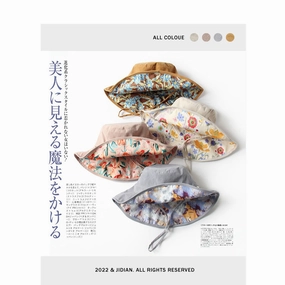 Wholesale Cotton Flower Reversible Bucket Hat