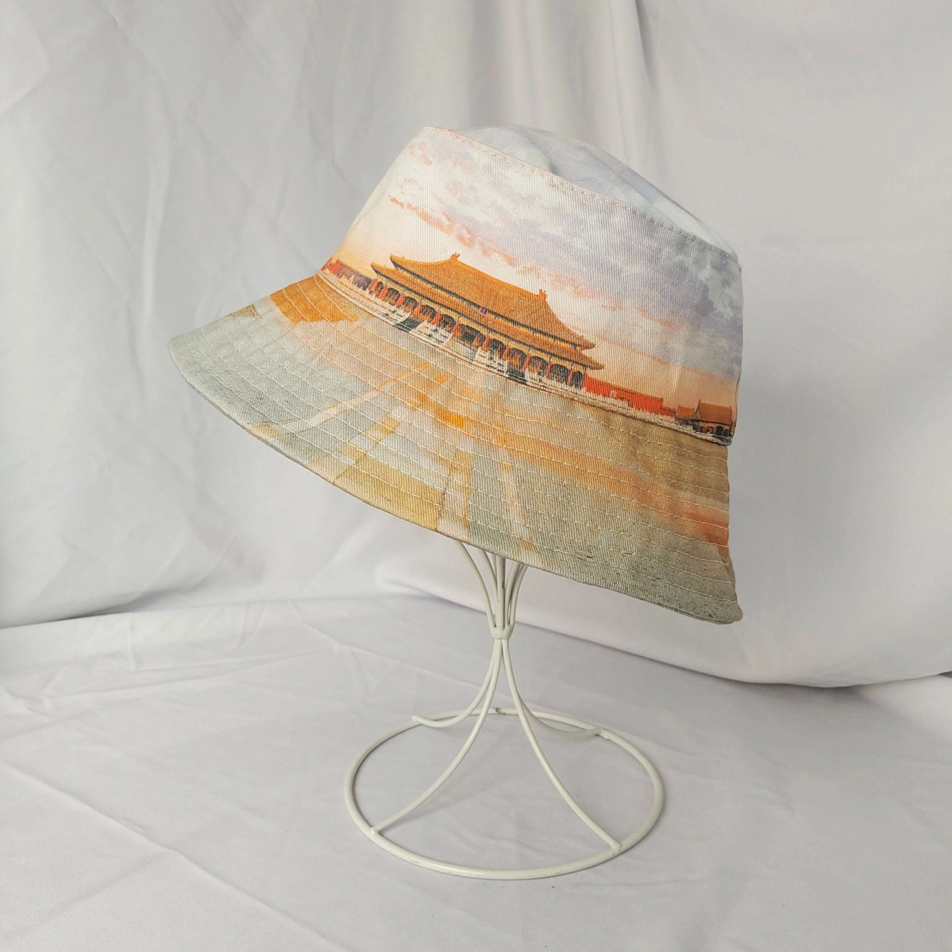 Wholesale Cotton Forbidden City Pattern Bucket Hat