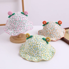 Wholesale Cotton Fruit Double Angle Kids Bucket Hat