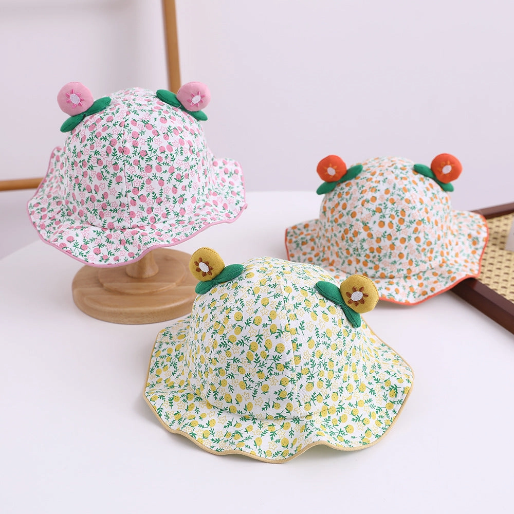 Wholesale Cotton Fruit Double Angle Kids Bucket Hat