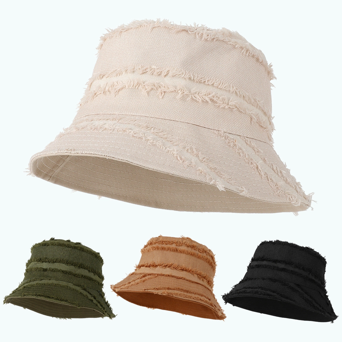 Wholesale Cotton Fur Edge Double-sided Fisherman Hats