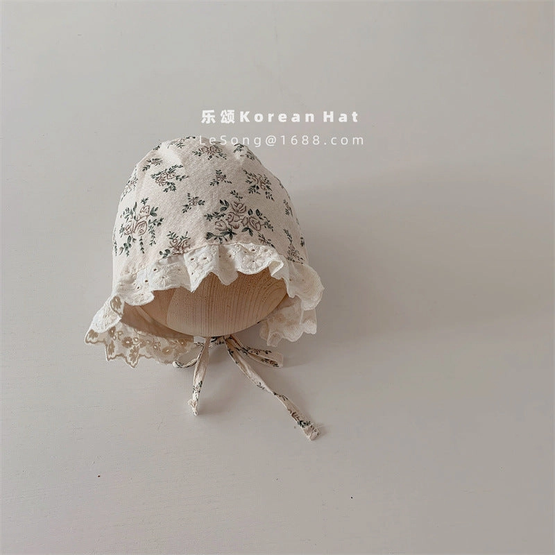 Wholesale Cotton Girls Princess Lace Floral Hat