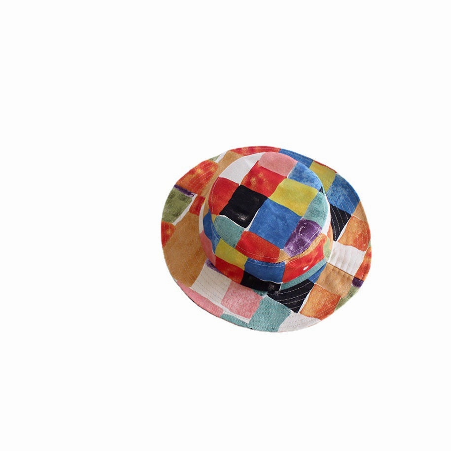 Wholesale Cotton Graffiti Geometric Fisherman Hat