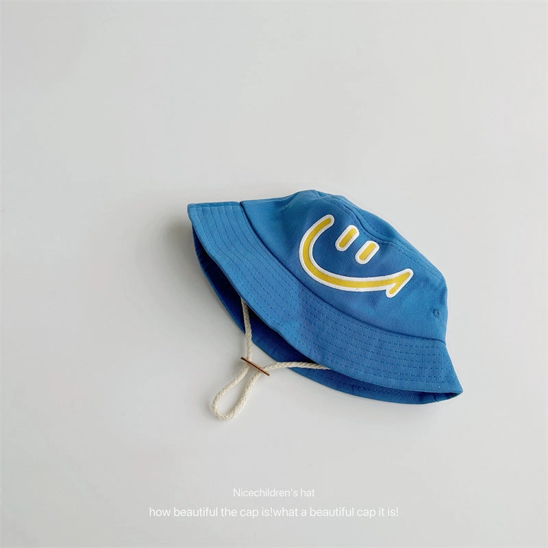 Wholesale Cotton Kids Big Smiley Face Big Brim Bucket Hat