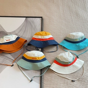 Wholesale Cotton Kids Colorblock Bucket Hat