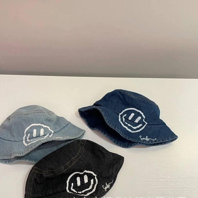 Wholesale Cotton Kids Colorful Smiley Bucket Hat