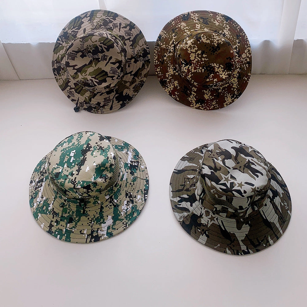 Wholesale Cotton Kids Sunshade Camouflage Bucket Hat