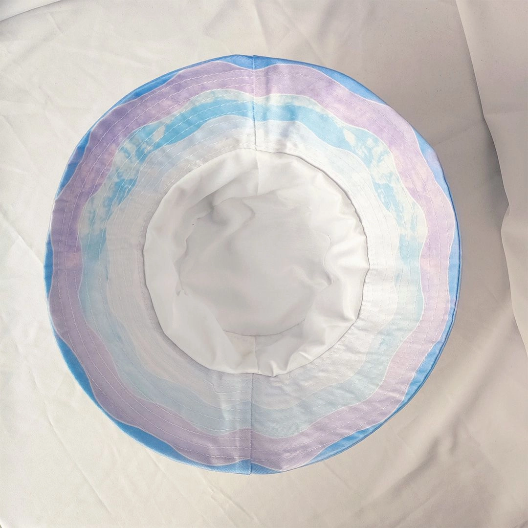 Wholesale Cotton Large Brim Light Purple Alpine Print Bucket Hat