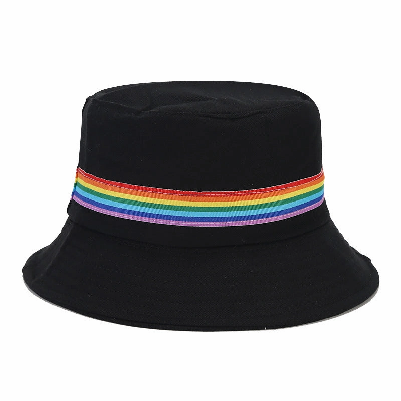 Wholesale Cotton LGBT Rainbow Ribbon Bucket Hat